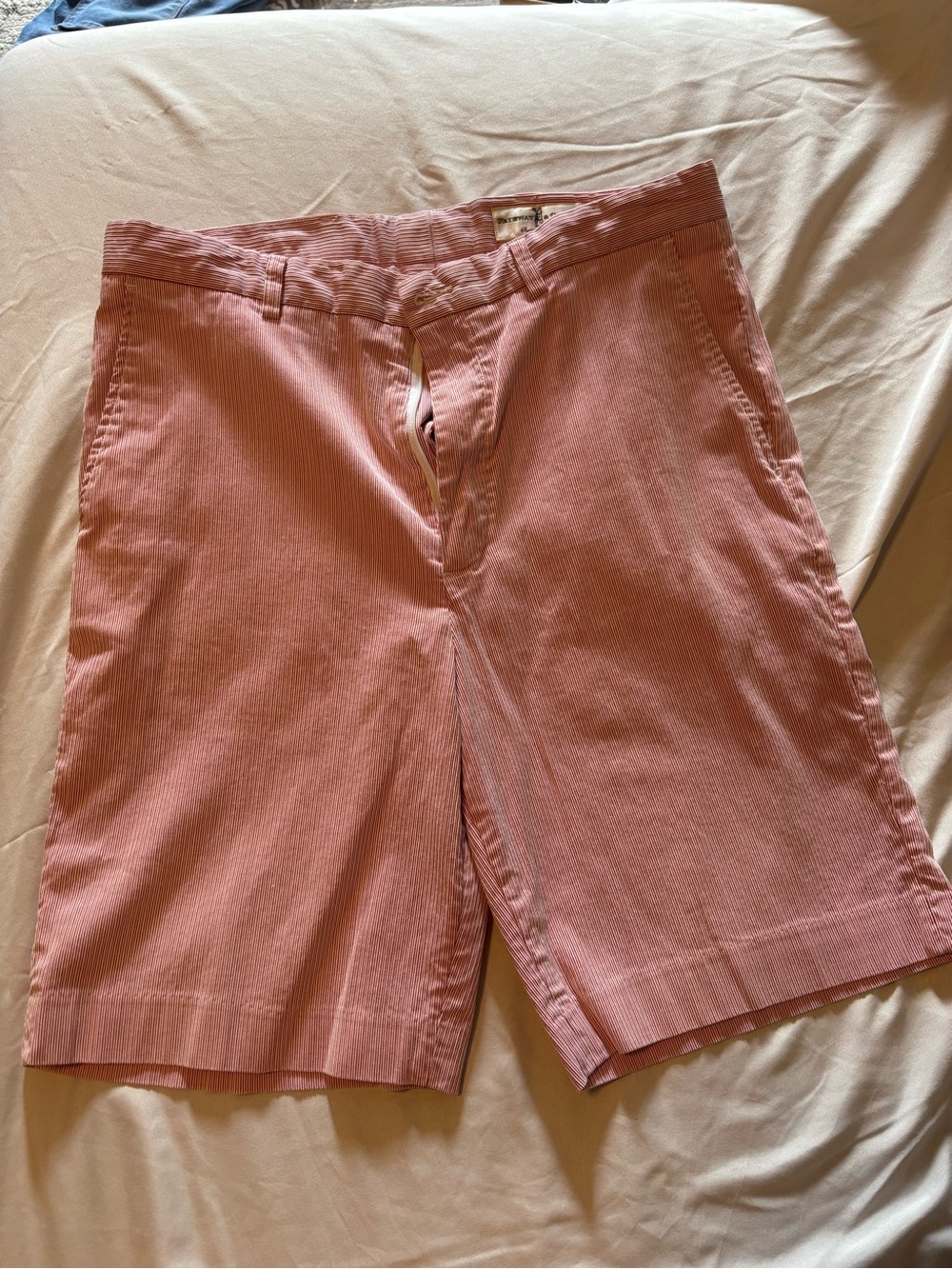 Fairway & Greene Pink and White Striped Shorts